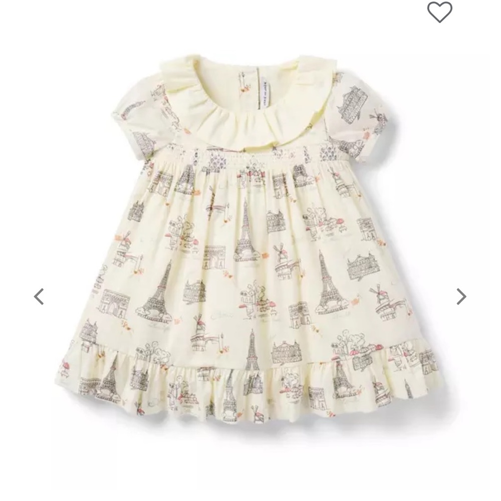 Cream Parisian Print Dress